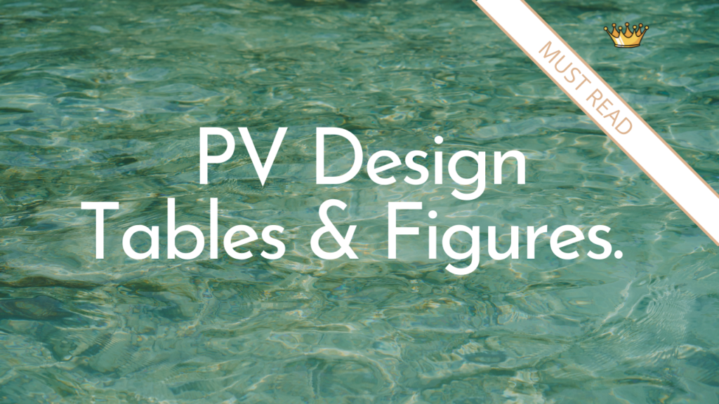 PV Design Tables & Figures