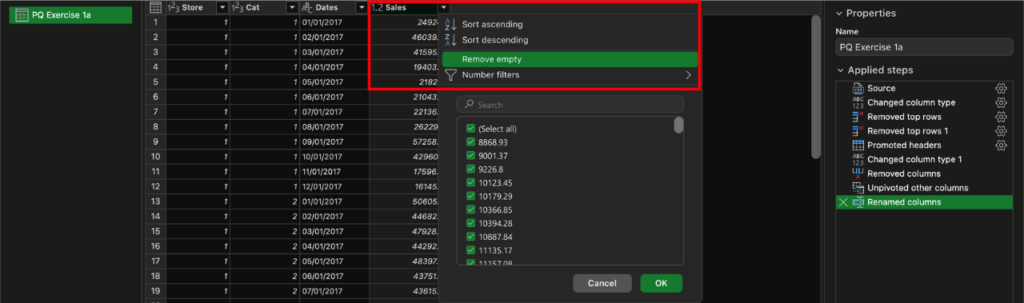 Power Query - Removing Blanks