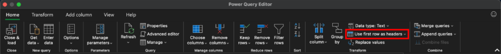 Power Query - Removing top headers