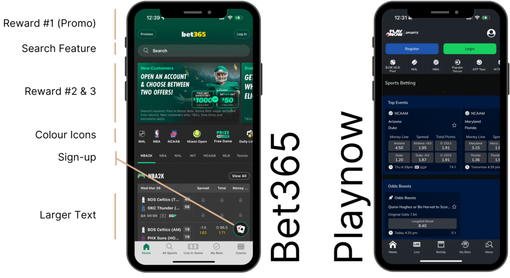 Features missing in PlayNow