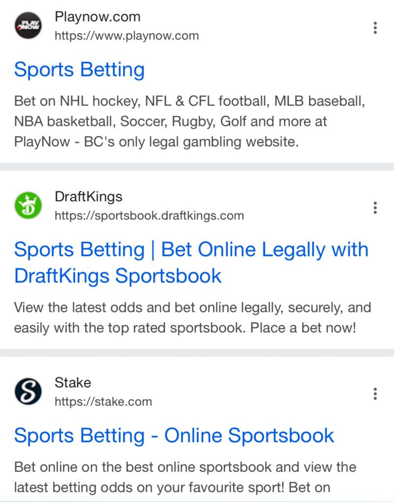 Google Ranking Mobile